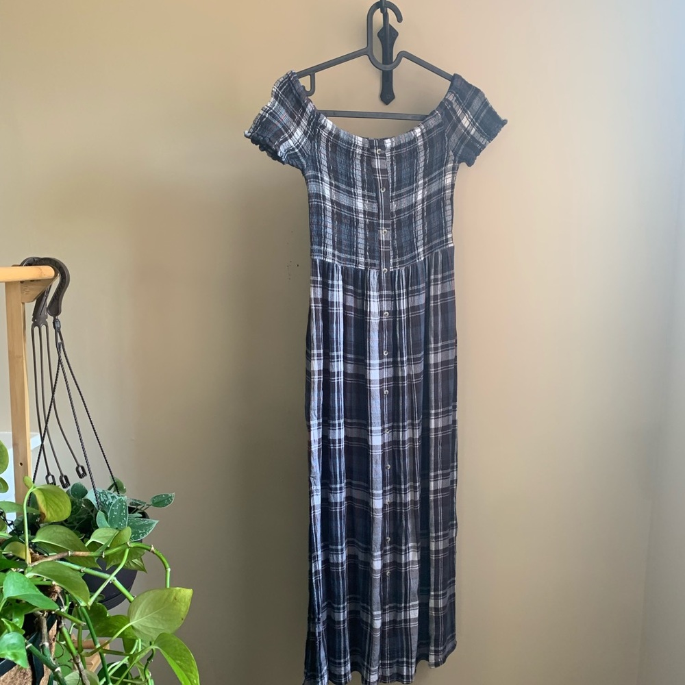 Plaid Peasant Dress Urban Outfitters